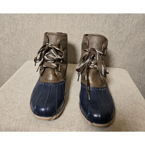 Magellan Outdoor Duck Boots Blue and Brown Woman’s Size 10 Lace Up Work Snow